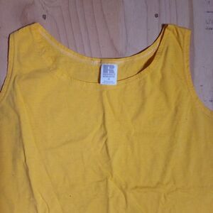 Vintage Russell Athletic Blank Tank Top Shirt Yellow